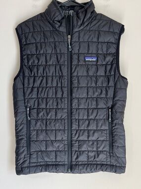 Patagonia Vest Mens Black Nano Puff Primaloft Puffer Insulated Zip Up